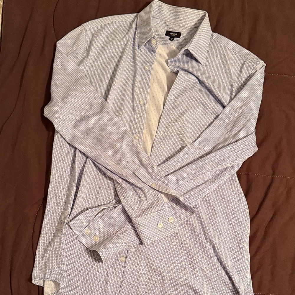 Express Slim IMX Men's Blue Checkered Shirt